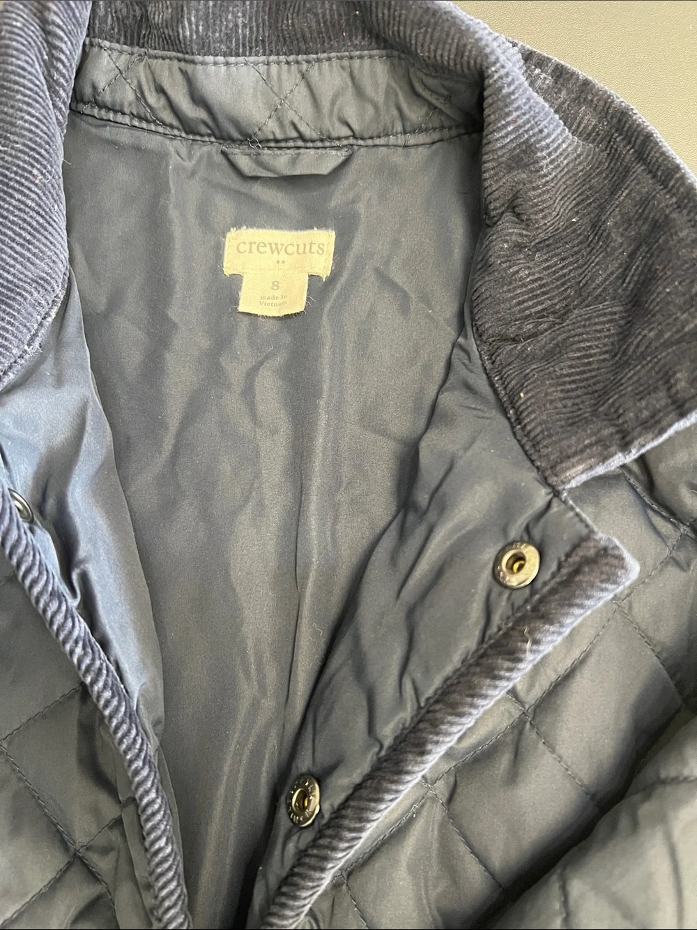Quilted Navy Snap-Front Jacket
